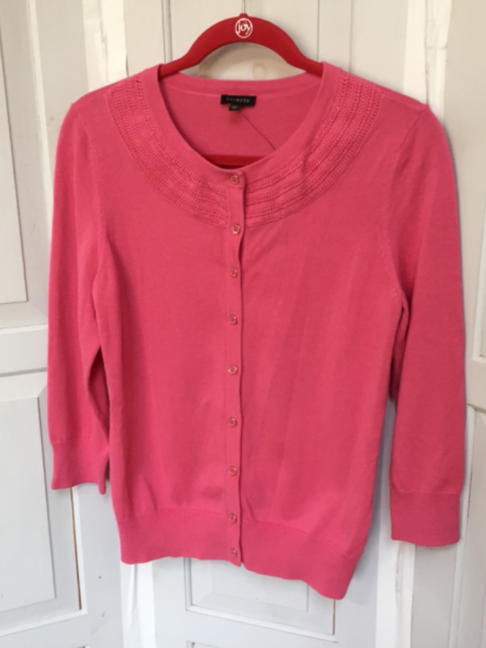 Talbots Pink Button-Up Knit Cardigan - Picture 7 of 15